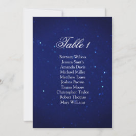 Invitación Gráfico de asientos de boda azul. Plan de mesa de