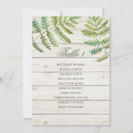 Invitación Gráfico de asientos de boda botánico rústico. Gran