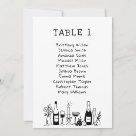 Invitación Gráfico de Asientos de Boda Caprichoso Dibujado a