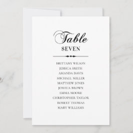 Invitación Gráfico de asientos de boda clásico en blanco y ne