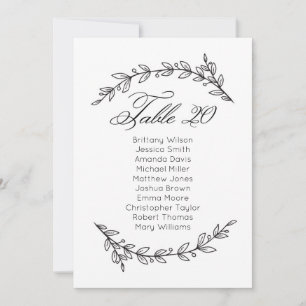 Invitación Gráfico de asientos de boda clásico. Plan de mesa 