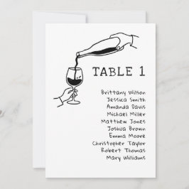 Invitación Gráfico de Asientos de Boda con Dibujos a Mano de