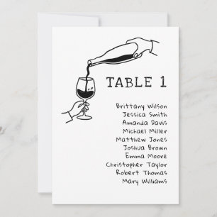 Invitación Gráfico de Asientos de Boda con Dibujos a Mano de