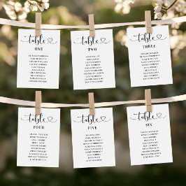 Invitación Gráfico de Asientos de Boda con Letra de Corazón M