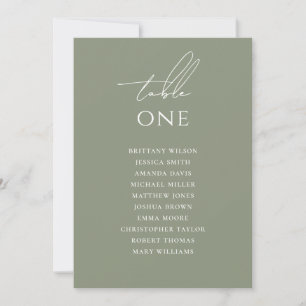 Invitación Gráfico de Asientos de Boda con Letra Script Minim