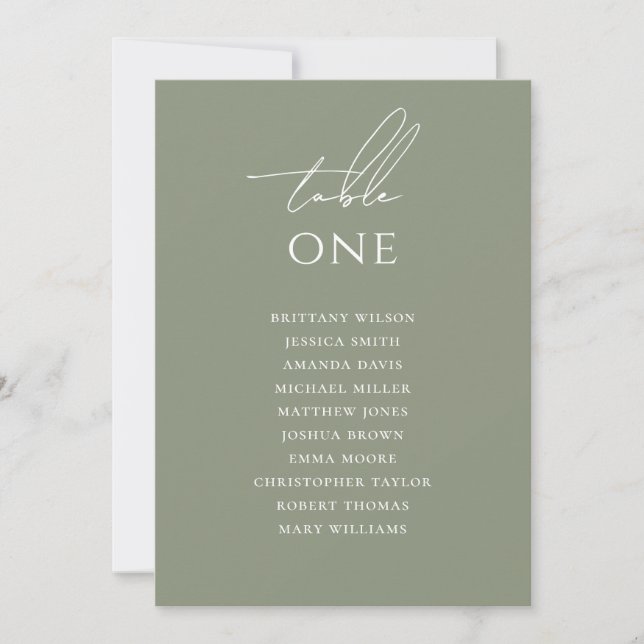 Invitación Gráfico de Asientos de Boda con Letra Script Minim (Anverso)