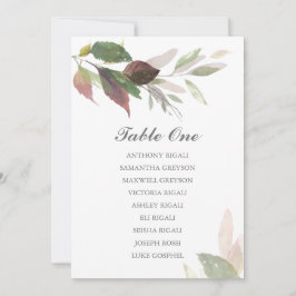 Invitación Gráfico de Asientos de Boda con Marsala en Acuarel