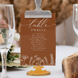 Invitación Gráfico de Asientos de Boda de Flor Silvestre Nara