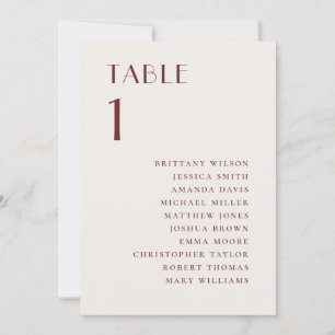 Invitación Gráfico de Asientos de Boda de Marfil Suave   Clás