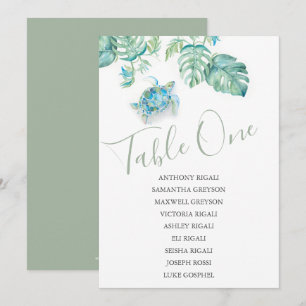 Invitación Gráfico de asientos de Boda de tortuga marina trop