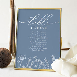 Invitación Gráfico de Asientos de Boda de Vinca Flor Silvestr