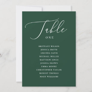 Invitación Gráfico de Asientos de Boda Elegante Verde Bosque