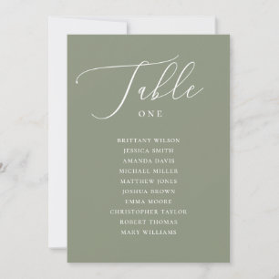 Invitación Gráfico de Asientos de Boda Elegante Verde Polvori