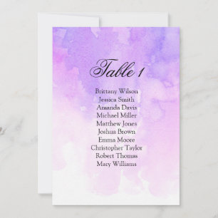 Invitación Gráfico de asientos de boda en acuarela. Rosa y mo
