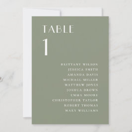 Invitación Gráfico de Asientos de Boda en Jardín Verde Sage P
