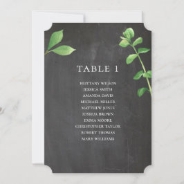 Invitación Gráfico de asientos de boda en pizarra. Botánico v