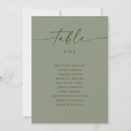 Invitación Gráfico de Asientos de Boda en Verde Salvia | Mini
