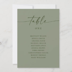 Invitación Gráfico de Asientos de Boda en Verde Salvia Mini