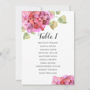Invitación Gráfico de asientos de boda floral rosa. Plan de m