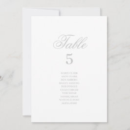 Invitación Gráfico de asientos de Boda plateado
