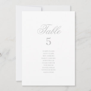 Invitación Gráfico de asientos de Boda plateado