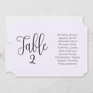 Invitación Gráfico de asientos de boda púrpura. Paisaje moder