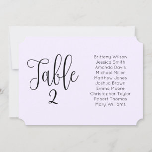 Invitación Gráfico de asientos de boda púrpura. Paisaje moder