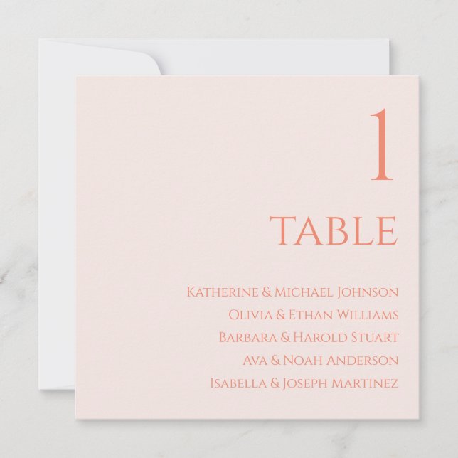 Invitación Gráfico de Asientos de Boda - Rubor (Anverso)