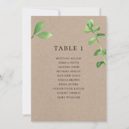 Invitación Gráfico de asientos de boda rústica. Botánico camp