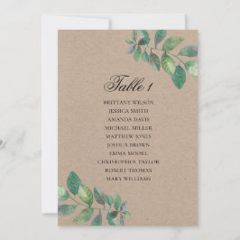 Invitación Gráfico de asientos de boda rústico. Botánico acua