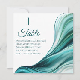 Invitación Gráfico de asientos de boda- Verde esmeralda moder