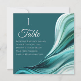 Invitación Gráfico de asientos de boda- Verde esmeralda moder