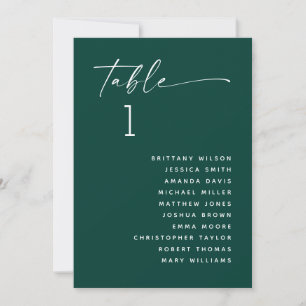 Invitación Gráfico de Asientos de Boda Verde Turquesa Profund