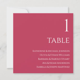 Invitación Gráfico de Asientos de Boda - Viva Magenta y Blanc