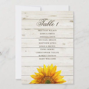 Invitación Gráfico de asientos de girasol. Granero de madera 