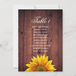 Invitación Gráfico de asientos de girasol. Granero de madera