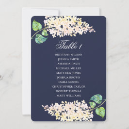 Invitación Gráfico de asientos de la marina. Boda floral de l