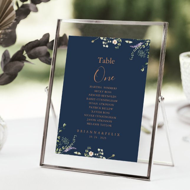 Invitación Gráfico de asientos de la tabla de flores silvestr (Subido por el creador)