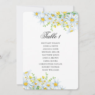 Invitación Gráfico de asientos de manzanilla. Boda de flores