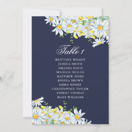 Invitación Gráfico de asientos de margarita acuarela. Boda az