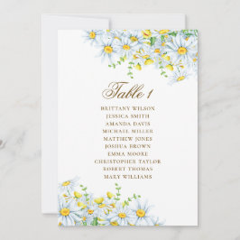 Invitación Gráfico de asientos de margarita en acuarela. Boda