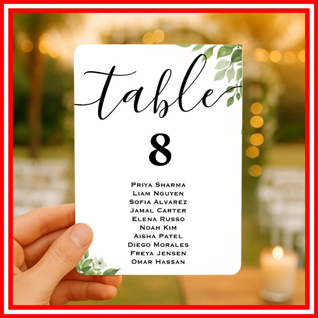 Invitación Gráfico de Asientos de Mesa de Boda con Verde Salv (Subido por el creador)