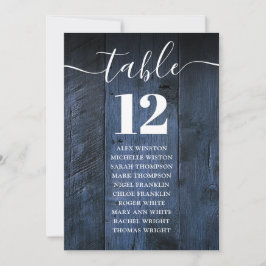 Invitación Gráfico de Asientos de Mesa de Madera Rústica Azul