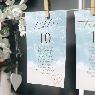 Invitación Gráfico de Asientos de Mesa de Playa con Letra Mod