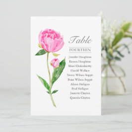 Invitación Gráfico de asientos de mesa de un solo Boda rosado