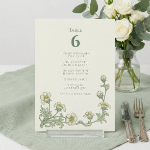 Invitación Gráfico de asientos de mesa estilo vintage floral