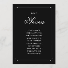 Invitación Gráfico de asientos de número de tabla de decó en