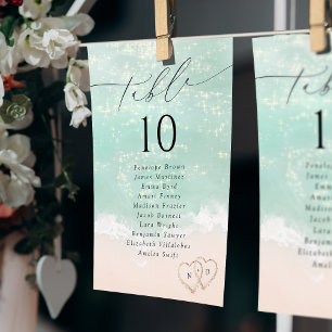 Invitación Gráfico de asientos de número de tabla de playa de