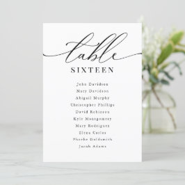 Invitación Gráfico de asientos de números de tabla boda Elega