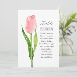 Invitación Gráfico de asientos de tabla de tulipano rosa de u